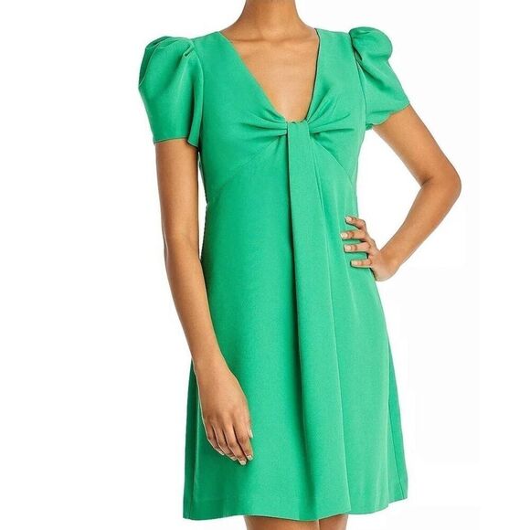 BCBG MAXAZRIA Alicia Faux Wrap Sleeve Dress S Mini Dress Green - Picture 10 of 11